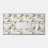 Blooming Succulents Patroon Bureaumat (Keyboard & Muis)