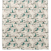 Blooming Succulents Patroon Douchegordijn (Voorkant)