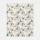 Blooming Succulents Patroon Fleece Deken (Voorkant)