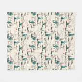 Blooming Succulents Patroon Fleece Deken (Voorkant (Horizontaal))