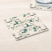 Blooming Succulents Patroon Kartonnen Onderzetters (Schuin)