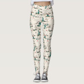 Blooming Succulents Patroon Leggings (Voorkant)