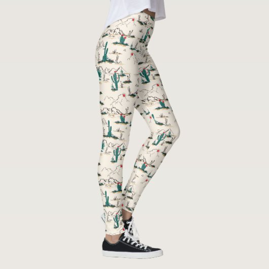 Blooming Succulents Patroon Leggings (Rechts)
