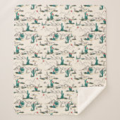 Blooming Succulents Patroon Sherpa Deken (Voorkant)