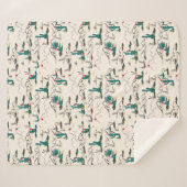 Blooming Succulents Patroon Sherpa Deken (Voorkant (horizontaal))