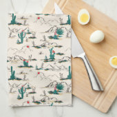 Blooming Succulents Patroon Theedoek (Quarter Fold)