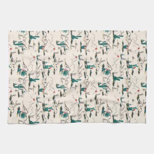 Blooming Succulents Patroon Theedoek (Horizontaal)