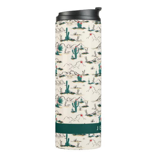 Blooming Succulents Patroon Thermosbeker (Gedraaid links)