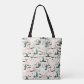 Blooming Succulents Patroon Tote Bag (Achterkant)