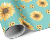 Blooming sunflowers in the garden cadeaupapier (Rol Hoek)