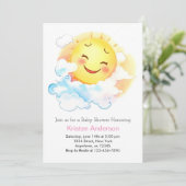 Blooming Sunshine Baby Meisje Douche Kaart (Staand voorkant)