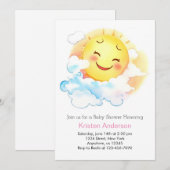 Blooming Sunshine Baby Meisje Douche Kaart (Voorkant / Achterkant)