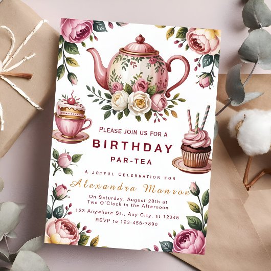 Blooming Tea Party Celebration Kaart