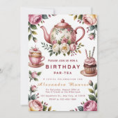 Blooming Tea Party Celebration Kaart (Voorkant)
