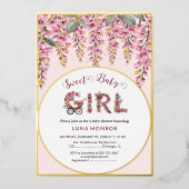 Blooming Tree Baby shower Folie Uitnodiging (Voorkant)