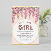 Blooming Tree Baby shower Folie Uitnodiging (Staand Voorkant)