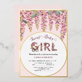Blooming Tree Baby shower Folie Uitnodiging
