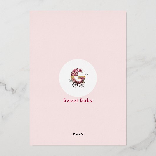 Blooming Tree Baby shower Folie Uitnodiging (Achterkant)