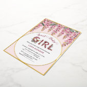 Blooming Tree Baby shower Folie Uitnodiging (Gedraaid)