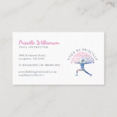 Blooming Tree Woman Yoga Pose Logo Visitekaartje (Achterkant)