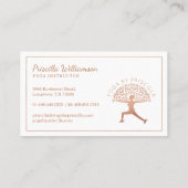 Blooming Tree Woman Yoga Pose Logo Visitekaartje (Achterkant)