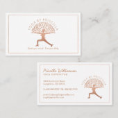 Blooming Tree Woman Yoga Pose Logo Visitekaartje (Voorkant / Achterkant)