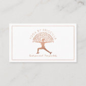 Blooming Tree Woman Yoga Pose Logo Visitekaartje (Voorkant)