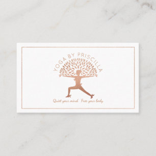 Blooming Tree Woman Yoga Pose Logo Visitekaartje