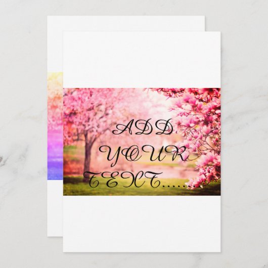 Blooming trees Pinkish BLOOmish Save The Date (Voorkant / Achterkant)