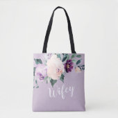 Blooming van botanisch paars gepersonaliseerd tas  (Voorkant)