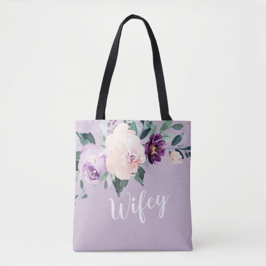 Blooming van botanisch paars gepersonaliseerd tas (Voorkant)