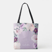 Blooming van botanisch paars gepersonaliseerd tas (Achterkant)