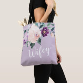 Blooming van botanisch paars gepersonaliseerd tas (Dichtbij)