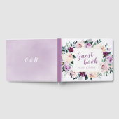 Blooming van botanische paarse bruiloft gastenboek (Volledig)