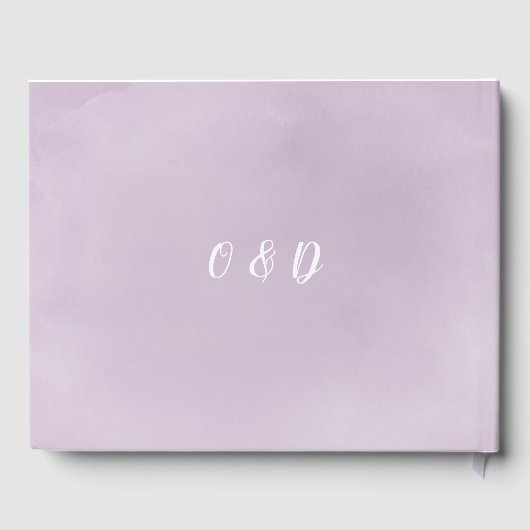 Blooming van botanische paarse bruiloft gastenboek (Achterkant)