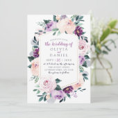 Blooming van botanische paarse florale geometrisch kaart (Staand voorkant)