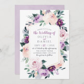 Blooming van botanische paarse florale geometrisch kaart (Voorkant / Achterkant)