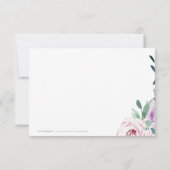 Blooming van botanische paarse waterverf floraal bedankkaart (Achterkant)