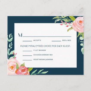 Blooming van chemicaliën RSVP-menukaart voor bru RSVP Kaartje
