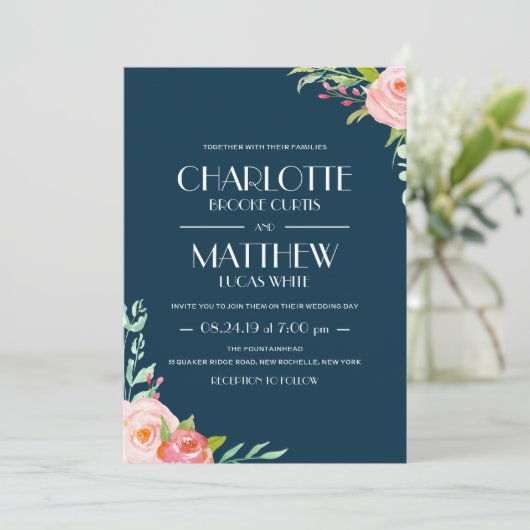 Blooming van chemicaliën | Uitnodiging tot weddens (Staand voorkant)