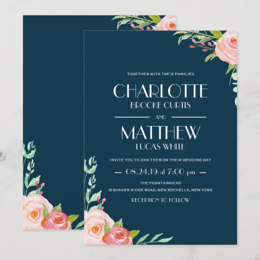 Blooming van chemicaliën | Uitnodiging tot weddens (Voorkant / Achterkant)