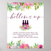 Blooming van Chic Floral Wedding Open Bar Teken Poster (Voorkant)