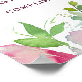 Blooming van Chic Floral Wedding Open Bar Teken Poster (Hoek)