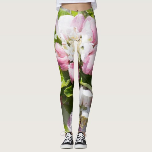 Blooming van de appelboom leggings (Voorkant)