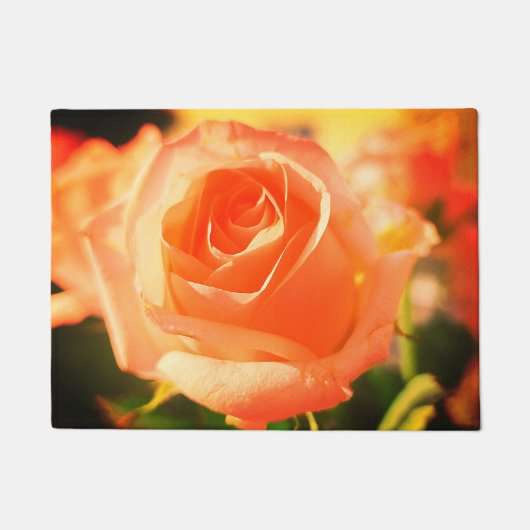 Blooming van Oranje Roos Deurmat (Voorkant)