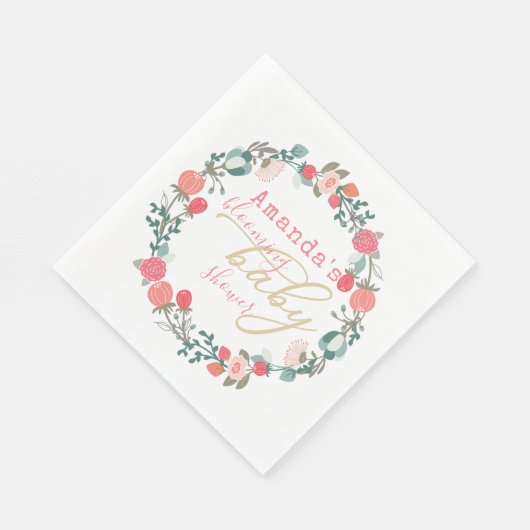 Blooming van papier van Floral Baby shower Napkin Servet (Hoek)