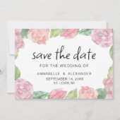 Blooming van waterverf tuinbloem. Floral bruiloft Save The Date (Voorkant)