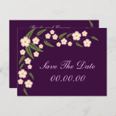 Blooming Vine Save the Date Briefkaarten (Voorkant / Achterkant)