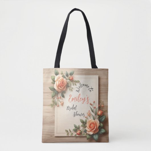 Blooming voor Emily: Een gepersonaliseerd Vrijgeze Tote Bag (Voorkant)