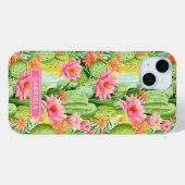 Blooming Watercolor Cacti Personalized Case-Mate iPhone Case (Achterkant (horizontaal))